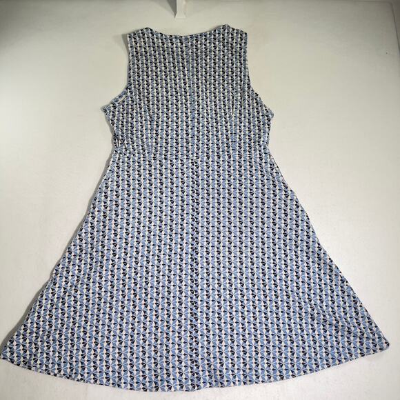 New York & Company Sun Dress Woman's Medium Sleeveless Blue Geometric All Over - Picture 3 of 12